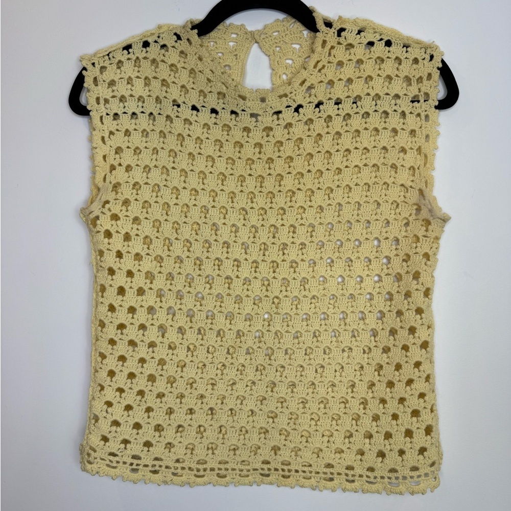 Handmade butter yellow Crochet Sleeveless Top